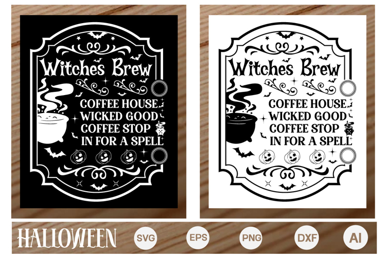 Witches Brew Coffee House Porch Sign SVG | Halloween SVG