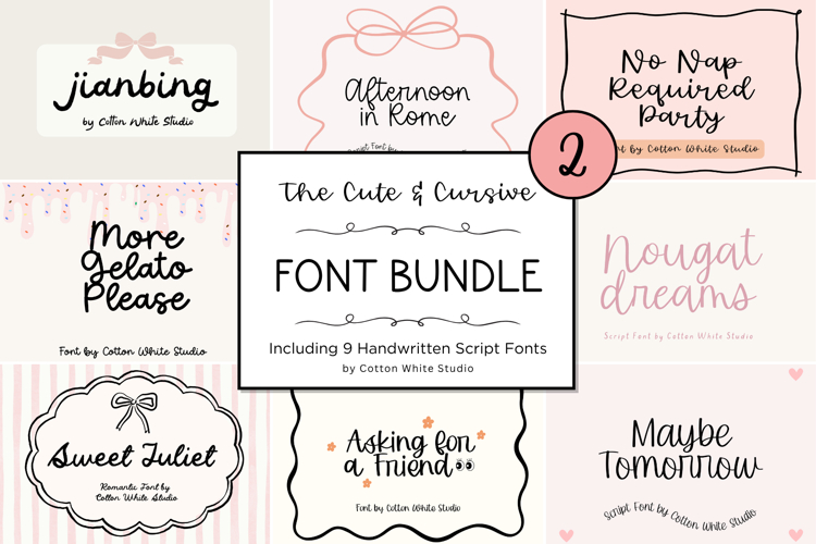 The Cute and Cursive Font Bundle 2