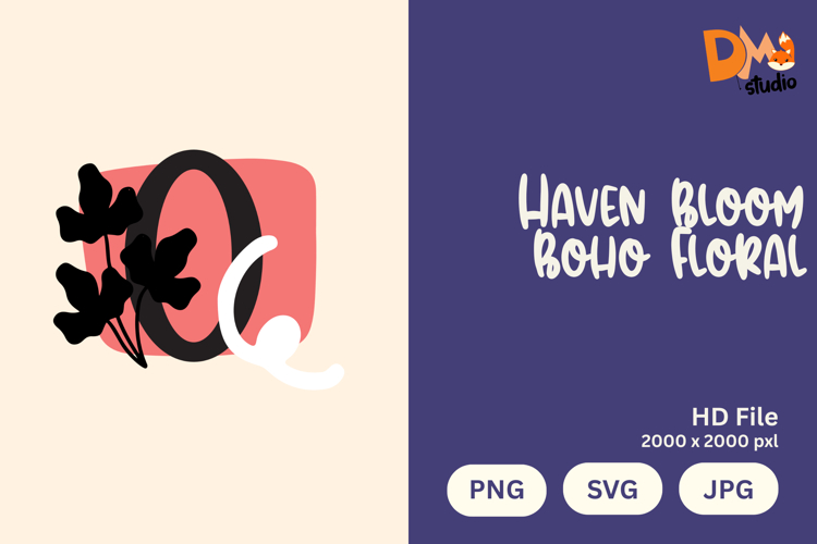 Haven Bloom Boho Floral Monogram