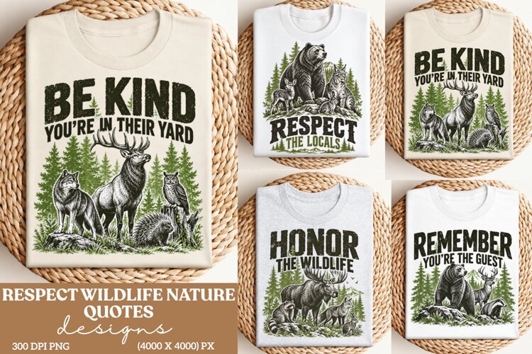 Respect Wildlife Nature Quote PNG, Forest Animals Outdoor Lo example image 1