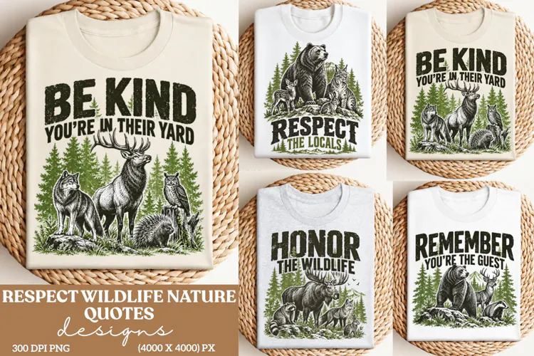 Respect Wildlife Nature Quote PNG, Forest Animals Outdoor Lo