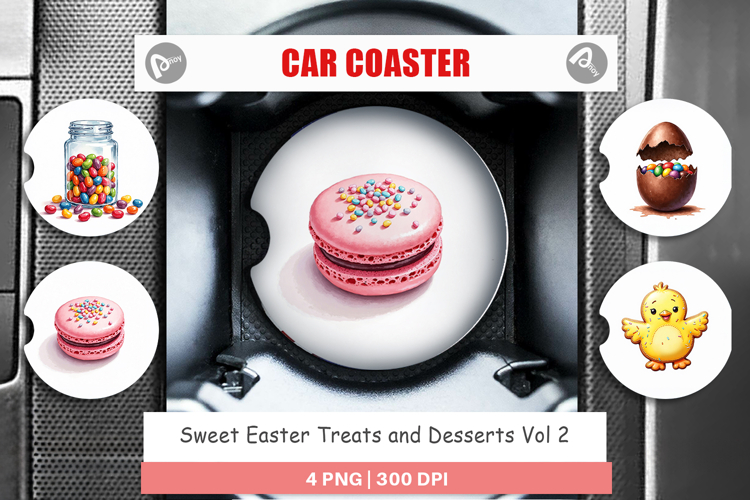 Easter Treats Desserts Car Coaster