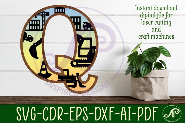 Construction Large Q wall Letter 3 layer sign