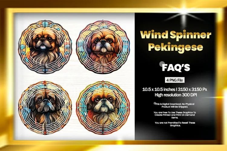 Pekingese Wind Spinner Sublimation - 04 Variation