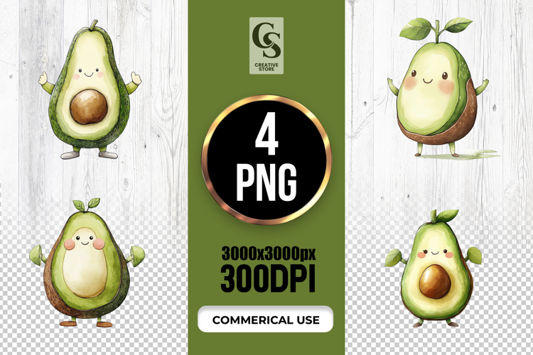 Cute avocado clipart