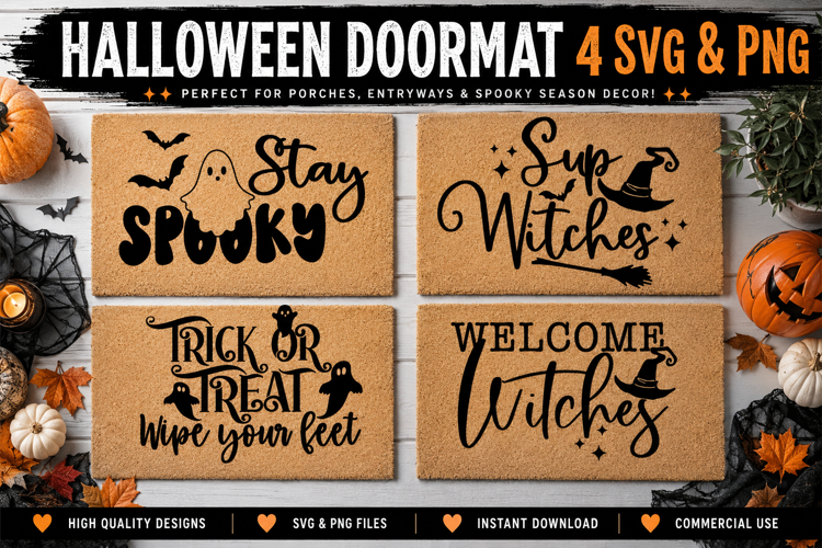 Halloween Doormat SVG PNG, Spooky Witch Porch Sayings