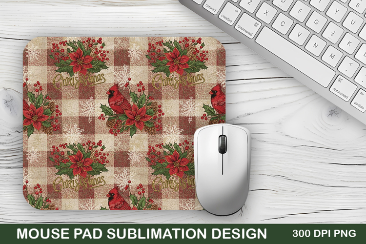 Cardinal Christmas Mouse Pad Sublimation - Christmas Design