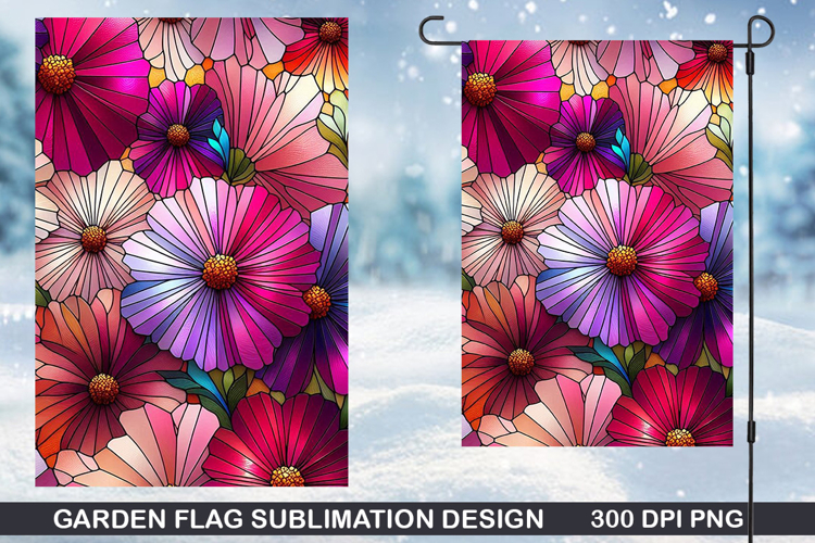 Flowers Garden Flag Sublimation| Summer Garden Flag PNG