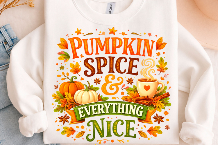 Pumpkin Spice & Everything Nice Fall PNG