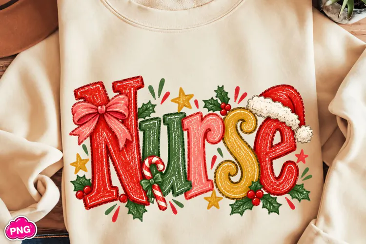 Nurse PNG, Funny Christmas PNG, Christmas Sublimation