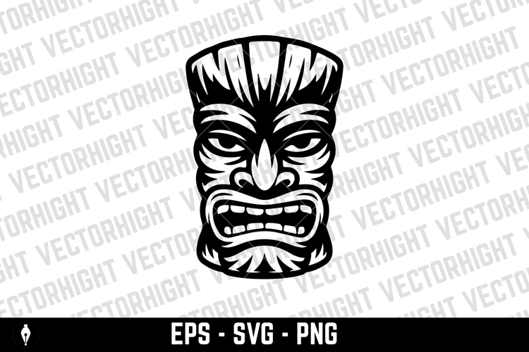 Traditional polynesian tiki idol. Illustration of tribal tik