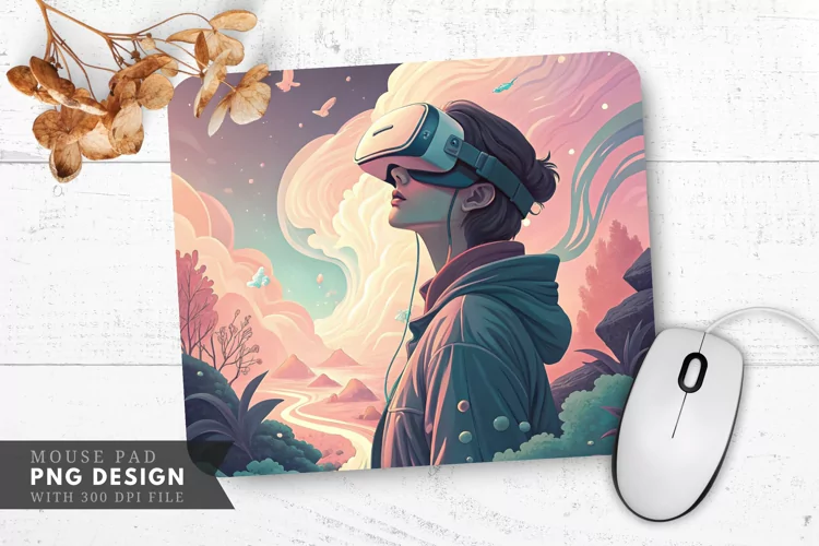 Virtual Reality Experience Mouse Pad PNG Design