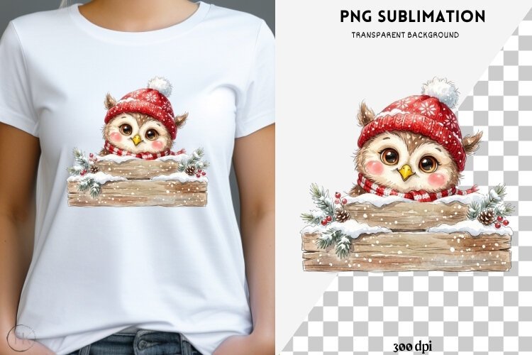 Christmas peeking character png design for T-shirts example image 1