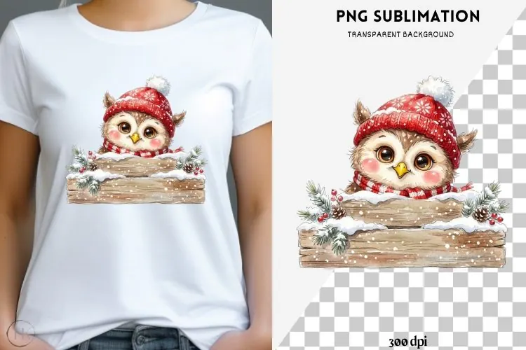 Christmas peeking character png design for T-shirts