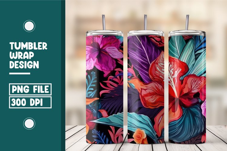 Colorful Flowers tumbler warp design