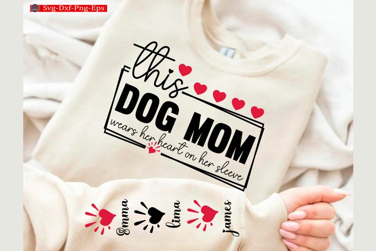 This dog mom wears her Valentine Sleeve SVG