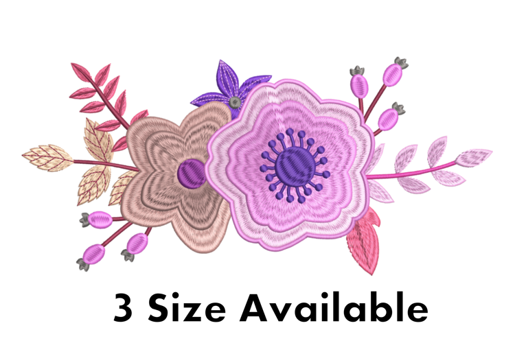 Elegant Floral Bouquet Embroidery Design