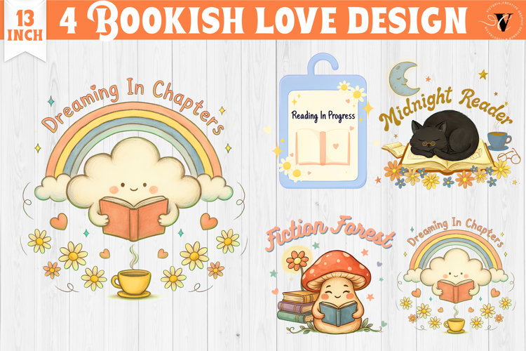 Bookish Sublimation designs | Cute Reading Book Lover png