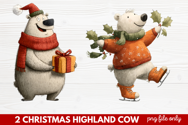 Christmas farm animal clipart