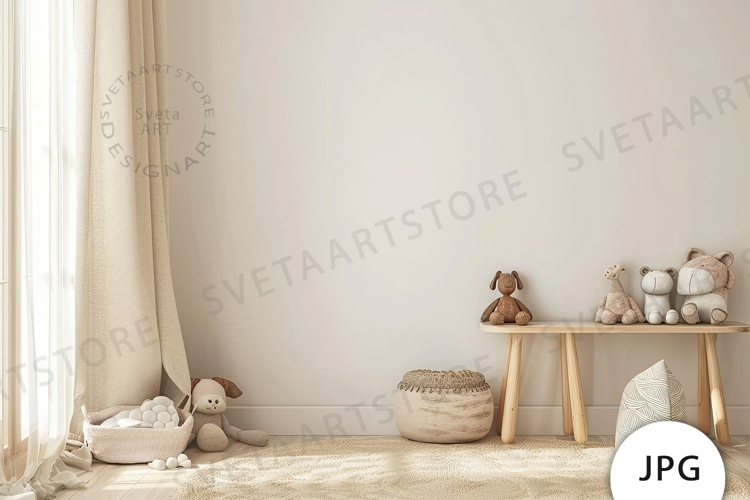 Nursery Room Wall Mockup JPG