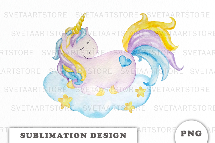 Watercolor Cute Unicorn png