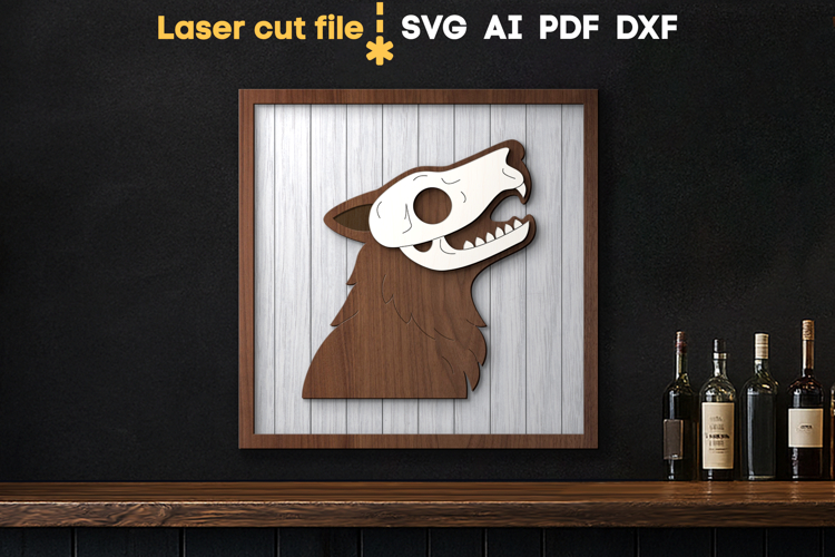 Halloween Wolf Skull SVG laser cut file for Glowforge