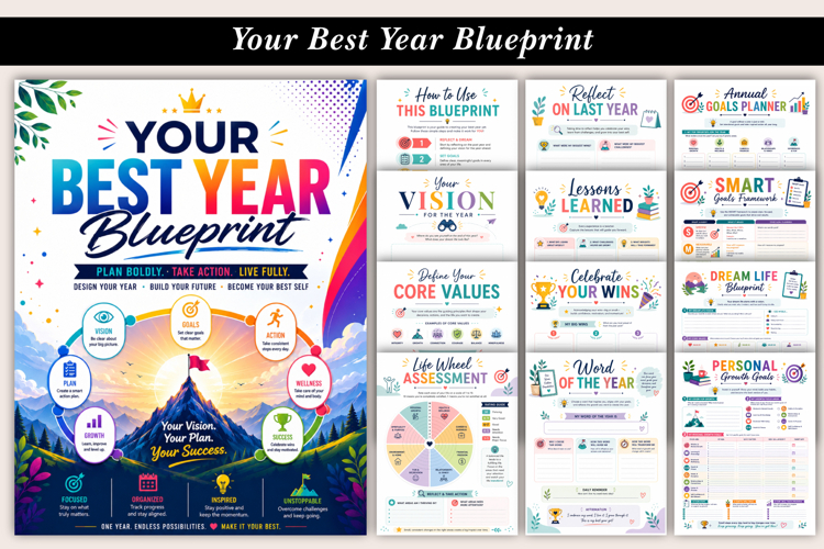 Your Best Year Blueprint | Printable Personal Growth Planner example image 1