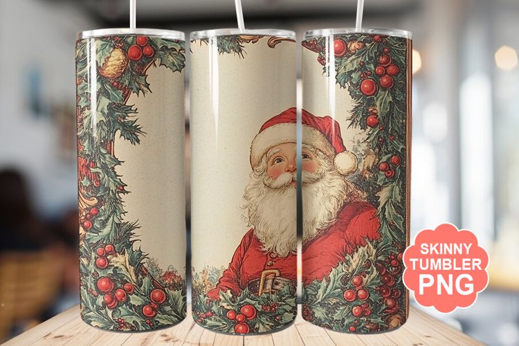 Santa Christmas Tumbler | Christmas Tumbler Wrap
