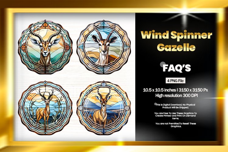 Gazelle Wind Spinner Sublimation - 04 Variations example image 1