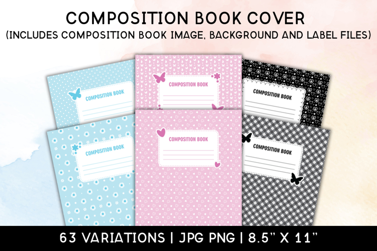 Composition Book Covers & Labels - Set 1