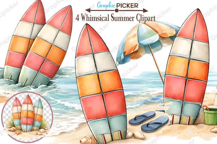 Summer Watercolor Clipart Image 7