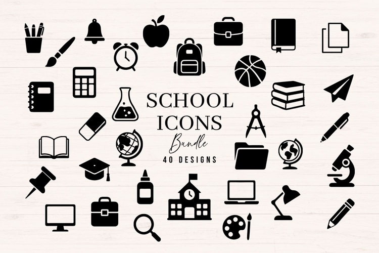 School Icons SVG Bundle, 40 Designs