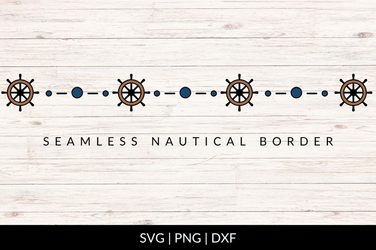 Seamless Nautical Ship Wheel Border SVG