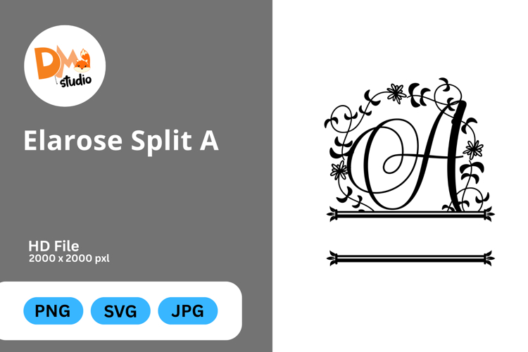 Split Floral Svg Image 9