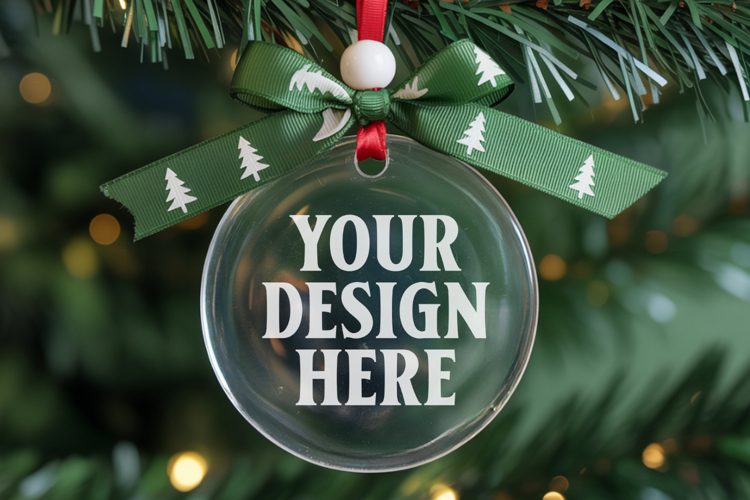 Acrylic Christmas Ornament Mockups , acrylic blank mockup