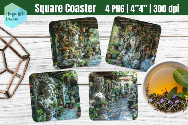 Plants PNG | Square Coaster Sublimation example image 1