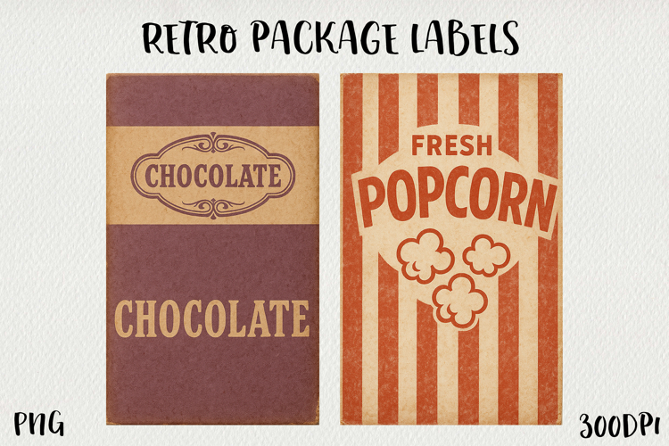 Vintage Food Label PNG Retro Pantry & Packaging Clipart.