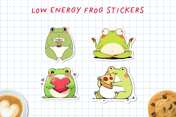 Low Energy Frog Stickers | Cute Frog PNG & Cricut Sheet