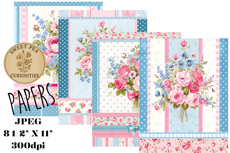 Shabby Chic, Roses, Papers, Junk Journal