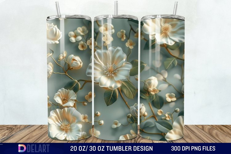 3D Floral Tumbler Wrap example image 1