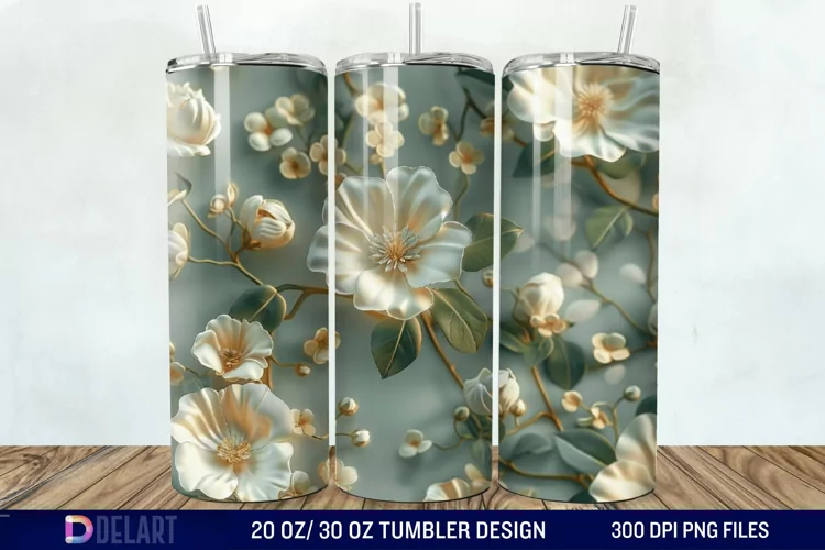 3D Floral Tumbler Wrap