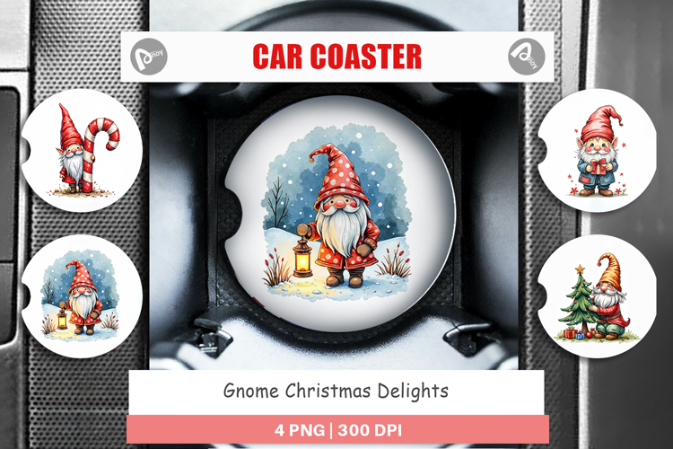 Gnome Christmas Delights Car Coaster