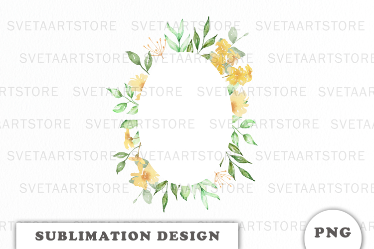 Watercolor Flowers Frame png
