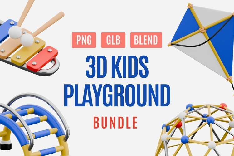3D Playground and Toy Illustration Set