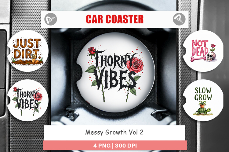 Messy Growth Blooming Car Coaster