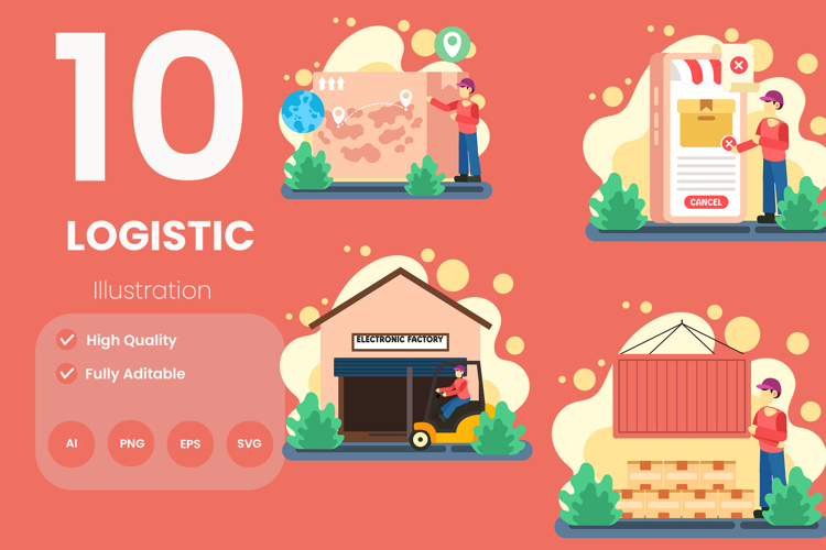 Logistic Illustration Pack
