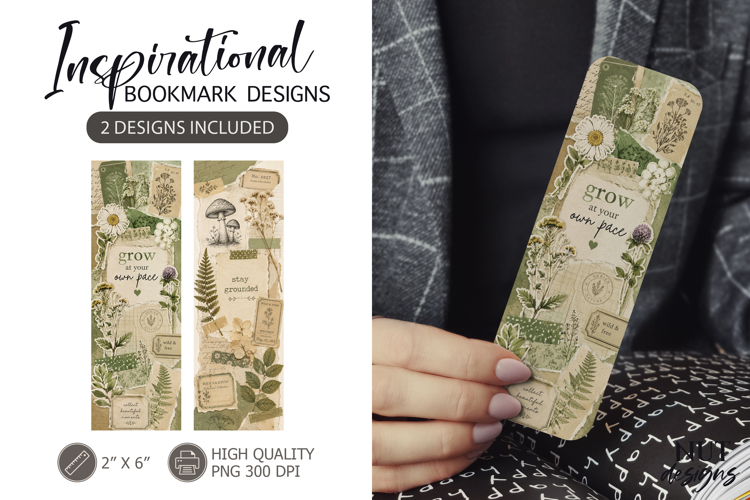 Vintage Botanical Bookmark Aesthetic herbarium collage