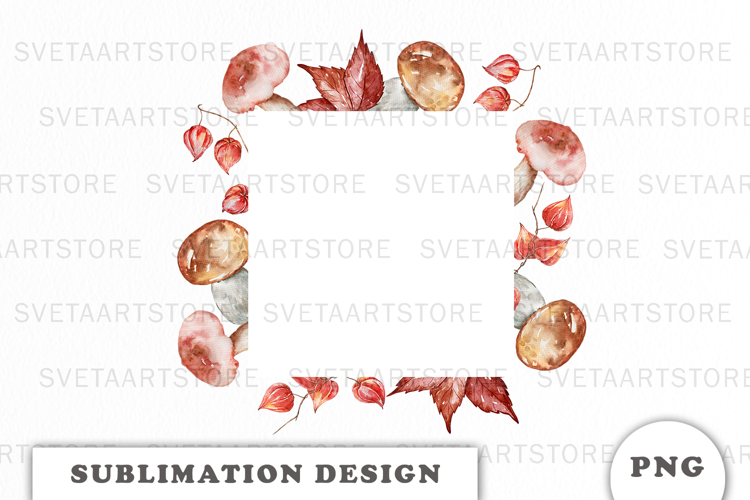 Watercolor Mushroom Frame png