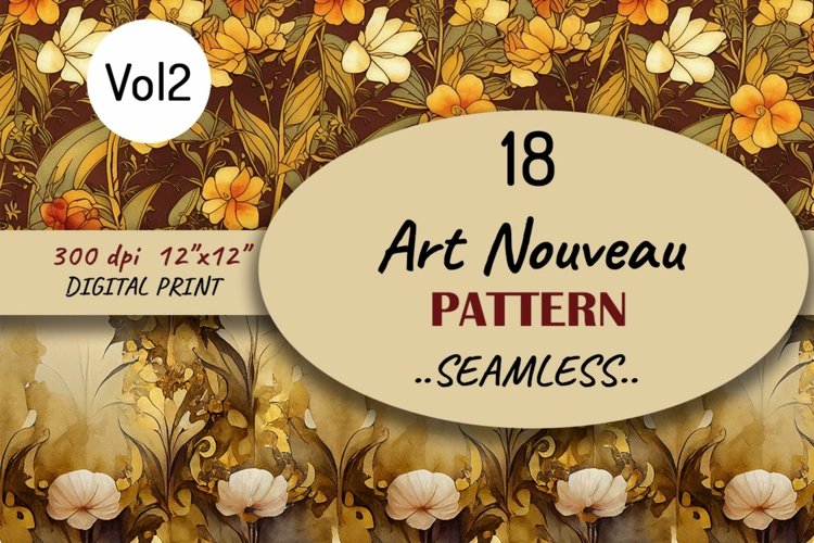 18 Vintage Art Nouveau Seamless Digital Paper For Download
