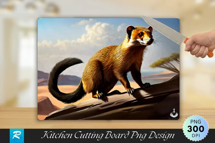 Mongoose Background Cutting Board Sublimation Design